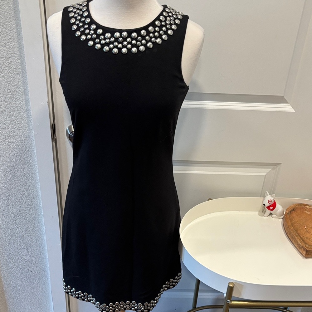 GUC Trina Turk Black Mini Dress with Metallic Accents